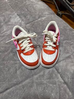 Nike Kids White, Orange & Pink Low-Top Sneakers
